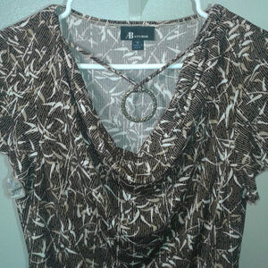 AB Studio Brown & BlackTop with Neck embellishment Size: M